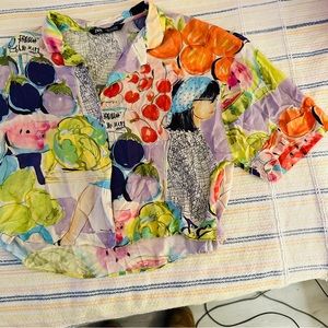 Zara Woman at the Market Graphic Buttondown